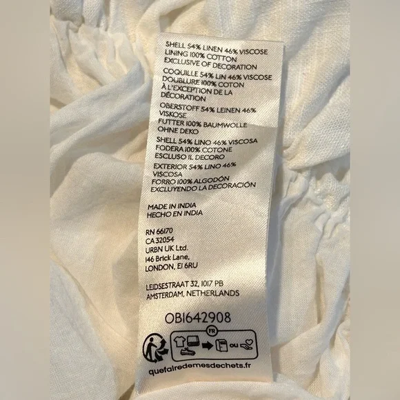 Free People Ivory Blouse with Navy Embroidery - Picture 10 of 11